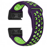 Cumpara ieftin Curea ceas Smartwatch Garmin Fenix 7X / 6X / 5X Plus / 5X / 3 HR / 3, 26 mm iUni Silicon Sport Mov-Verde