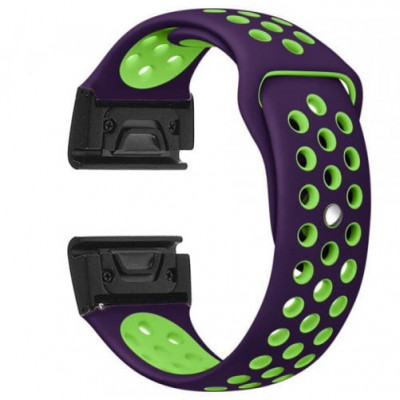 Curea ceas Smartwatch Garmin Fenix 7X / 6X / 5X Plus / 5X / 3 HR / 3, 26 mm iUni Silicon Sport Mov-Verde foto