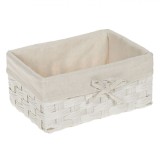 Coș Depozitare, Model Textil, Culoare Alb, Dimensiuni 24x16x11cm, Oem