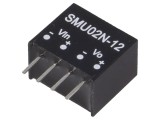 Convertor DC/DC 2W MEAN WELL SMU02N-12 21,6-26,4V la 12V SIP4