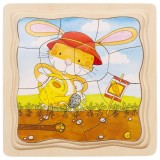 Puzzle stratificat Gradina iepurasilor, Goki