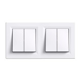 Cumpara ieftin Nova kettős csill&aacute;rkapcsol&oacute; 10A 250V 105 feh&eacute;r kerettel