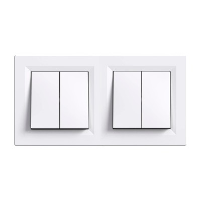 Nova kettős csill&amp;aacute;rkapcsol&amp;oacute; 10A 250V 105 feh&amp;eacute;r kerettel foto