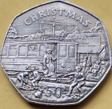50 pence 1989 Isle of Man / Insula Man , Christmas , km#259