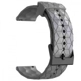 Cumpara ieftin Curea silicon, compatibila Samsung Galaxy Watch 4 Classic, 46mm, telescoape QR, Gleaming Ash