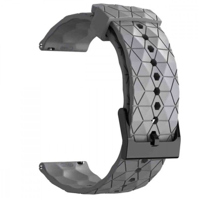 Curea silicon, compatibila Samsung Galaxy Watch 4 Classic, 46mm, telescoape QR, Gleaming Ash foto