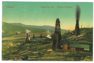 5586 - CAMPINA, Prahova, Oil Wells, Romania - old postcard - used foto