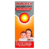 Suspensie orală pentru copii Nurofen Forte, ibuprofen 40 mg/ml, aromă de căpșuni, 100 ml