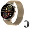 Ceas Smartwatch DAMAR, Ecran IPS LCD, Android/iOS, Bluetooth 5.1 HD, Curea metalica /Silicon neagra, Elegant/Sport, Memento apeluri primite, Notificar