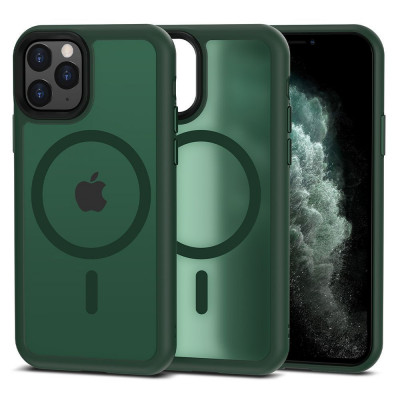 Husa Tech-Protect Magmat MagSafe pentru Apple iPhone 11 Pro Verde Mat foto