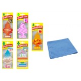 Set 5 braduti odorizant Wunder-Baum Mix Arome si Laveta Microfibra 30x40cm