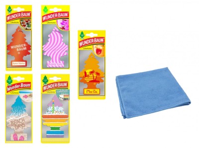 Set 5 braduti odorizant Wunder-Baum Mix Arome si Laveta Microfibra 30x40cm foto