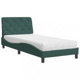 Cumpara ieftin Pat cu saltea, verde inchis, 80x200 cm, catifea