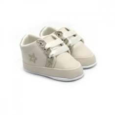Pantofi Newborn Star Crem cu Detalii Aurii , Marime 15 Gold, 15, Crem, 0-3 luni, Unisex foto