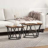 VidaXL Set de mese laterale 2 piese Lemn ingineresc Stejar afumat