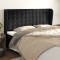 vidaXL Tăblie de pat cu aripioare, negru, 163x23x118/128 cm, catifea 3118446