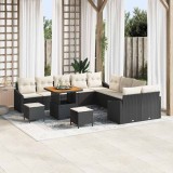 VidaXL Set de canapele pentru grădină 13 pcs Negru Rattan poli