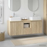 Cumpara ieftin Set dulap baie 3 buc. Stejar Sonoma 129 x 41 x 79,5 cm
