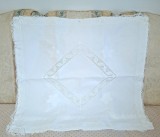 Fata de perna Vintage din bumbac cu broderie, bordura si insertii de dantela croset
