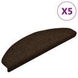 vidaXL Covorașe autoadezive pentru scări, 5 buc., 65x21x4 cm, maro, semirotunde, mari 149712
