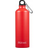 Sticla de apa, Autsel, Aluminiu, 750 ml, Rosu/Negru