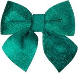 Funda decorativa de Craciun verde din catifea, 11x13 cm, set 3 buc