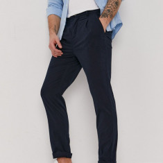 Lyle & Scott Pantaloni bărbați, culoarea albastru marin, model drept