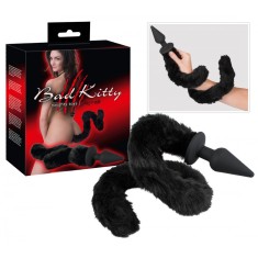 Butt Plug Anal Bad Kitty "Cat Tail" 11 cm - Negru##