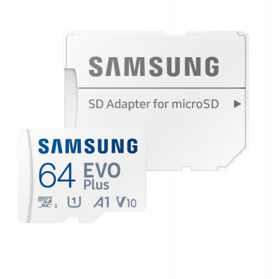 Card microSDXC 64 Gb, Samsung Evo Plus, U1, A1, V10, 130Mb s, cu adaptor foto