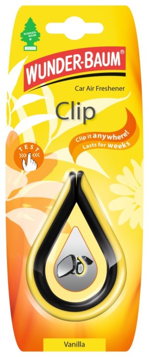Odorizant auto, colier, Wunder - Baum, Clip Vanilla, 7.6 x 1.2 x 19 cm