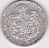 Moneda Argint Romania 5 Lei 1901 Carol I - Numismatica