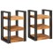 vidaXL Noptieră 2 pcs Maro și negru Lemn de mango solid