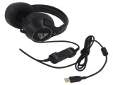 Căști cu Microfon USB Negru-Roșu 2.4m