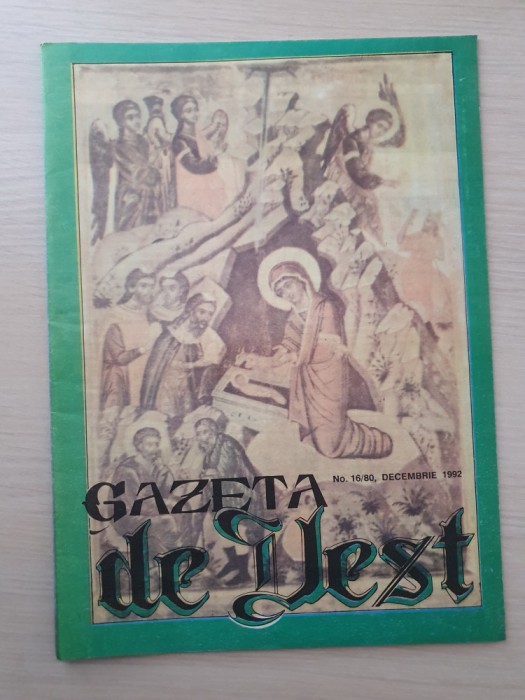 gazeta de vest decembrie 1992-art. mineriada 13-15 iunie,fratele lui horia sima