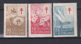 FINLANDA FLORI 1954 MI: 434-436 MNH, Nestampilat