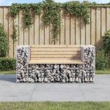 VidaXL Bancă de grădină, design gabion, 143x71x65,5cm, lemn masiv pin