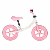 Bicicleta fara pedale pentru copii, roti EVA, ghidon si sezut reglabile, roz-alb