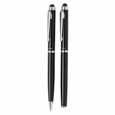 Set cadou 2 pixuri stylus deLuxe by AleXer, Swiss Peak by AleXer, DE, metal, metal, negru, breloc inclus din piele ecologica foto