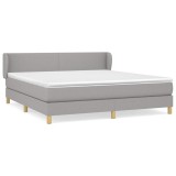 Cumpara ieftin Pat continental, gri deschis, 180x200 cm, material textil