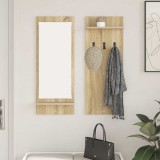 VidaXL Răcător de paltoane montat pe perete cu raft Stejar sonoma 874525