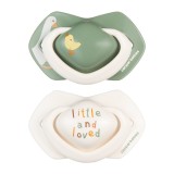Suzeta simetrica de silicon pentru 0-6 luni Goose 22/667, 2 bucati, Canpol babies