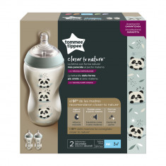 Biberoane Tommee Tippee Closer to Nature 340 ml PP Ursuleti Panda 3 luni +