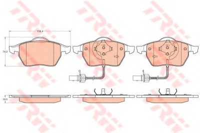 Set placute frana,frana disc VW PASSAT Variant (3B6) (2000 - 2005) TRW GDB1307 foto