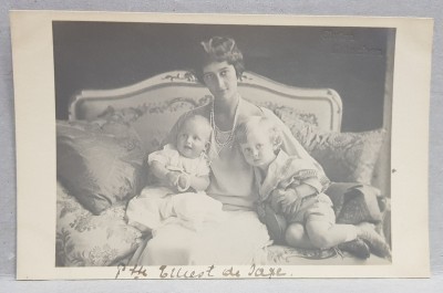 PRINTESA SOPHIE DE SACHSEN SI PRINTII ALBRECHT SI GEORG , CARTE POSTALA ILUSTRATA , MONOCROMA , NECIRCULATA , DATATA 1921 foto