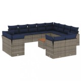 Cumpara ieftin Gossi set mobilier de gradina cu perne, 13 piese, gri, poliratan