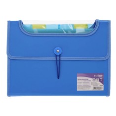 Mapa A4 extensibila cu 6 compartimente, plastic,albastru