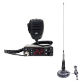 Kit statie radio CB auto PNI Escort HP 5500 cu antena LED 2000, 90 cm