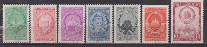 JUGOSLAVIA 1948 HERALDICA MI.560-566 STAMPILAT
