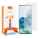 Folie Protectie Ecran T-MAX pentru Samsung Galaxy S20 Plus G985, Sticla securizata, Full Face, Full Glue, UV GLASS