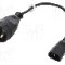 Cablu adaptor alimentare AC, 0.3m, 3 fire, negru, CEE 7/3 (F) priza, IEC C14 tata, JONEX, T143397